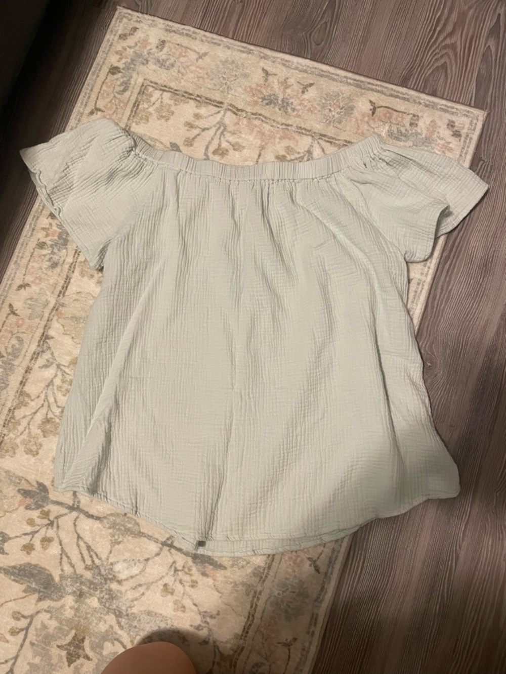 Off-Shoulder Women's Top in Light Sage